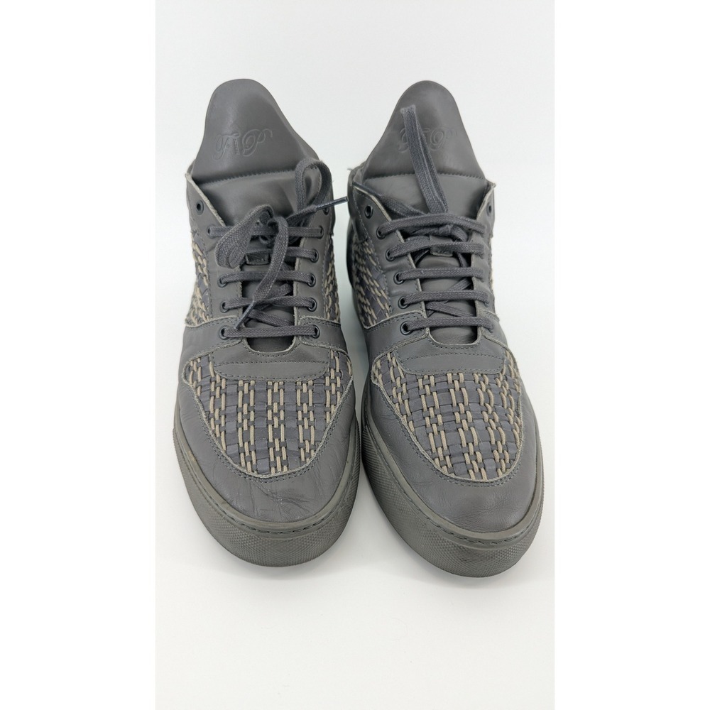 Filling Pieces Amsterdam Mid Top Woven Grey Leather Sneakers Mens 45 Handmade